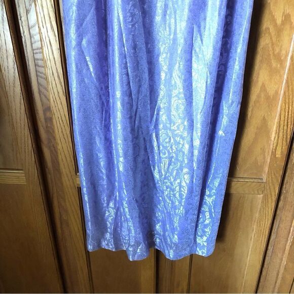 Vintage Bari Jay Purple Metallic Rhinestone Maxi Dress - 7-8 - Picture 6 of 15